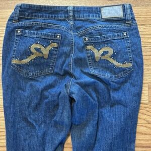 Rocawear‎ Womens Blue Jeans Tag Size 7 (28x31) Low Rise Bootcut Stretch